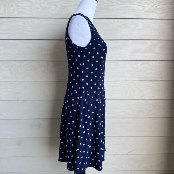 Tommy Hilfiger Navy Polka Dot Sleeveless‎ Dress | Retro Fit & Flare - Picture 3 of 8